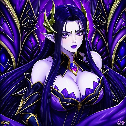 Illustration of Morgana (league of legends), league of legends in the style of Aozora market