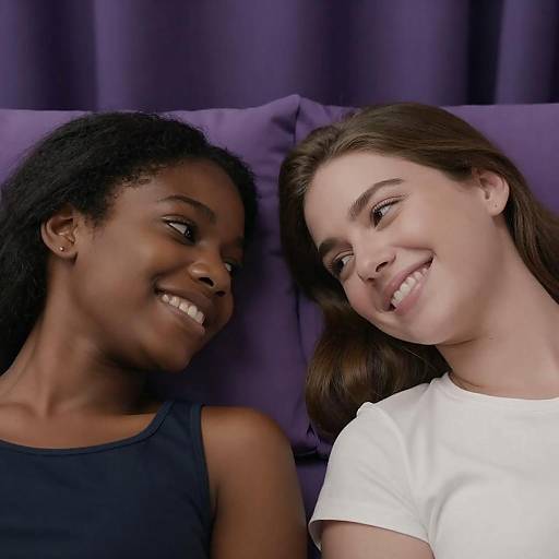 Warm Friendship on a Purple Pillow