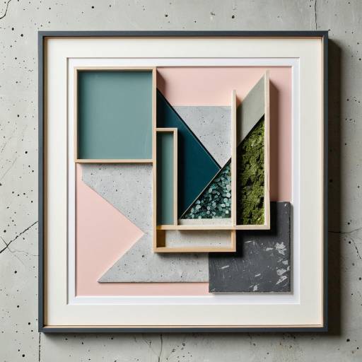 Abstract 3D Modern Artwork with Mixed Materials