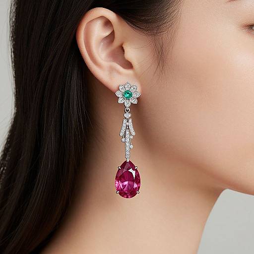 Elegant Bulgari Floral Sapphire Earrings