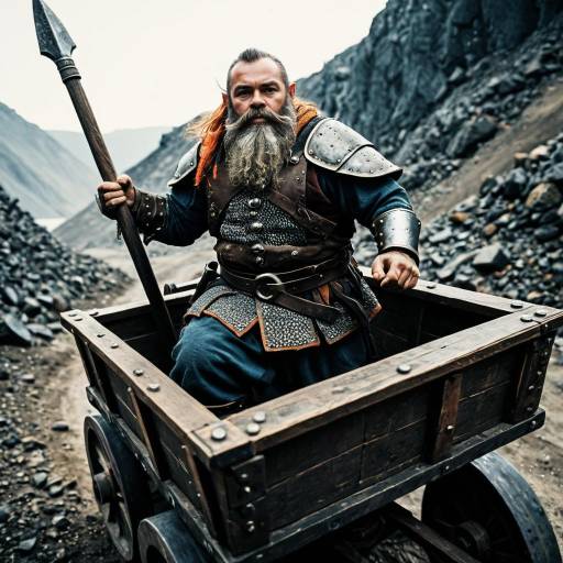Dwarf Warrior in Mining Cart