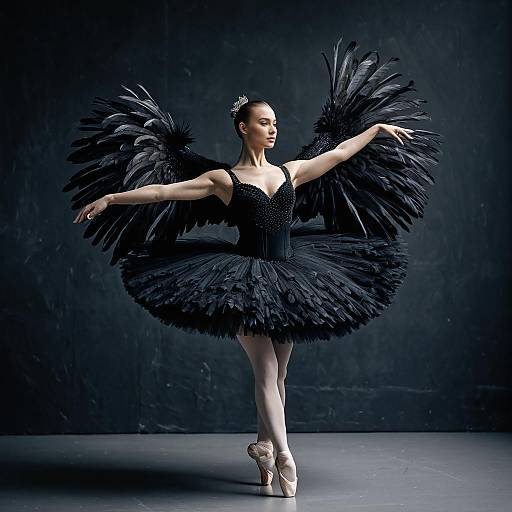 Elegant Black Swan Ballet Dancer