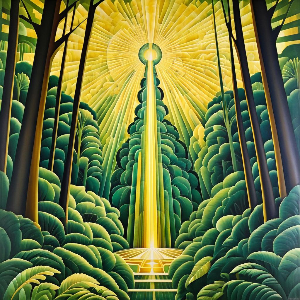 Art Deco Forest Guardian in Rivera Style