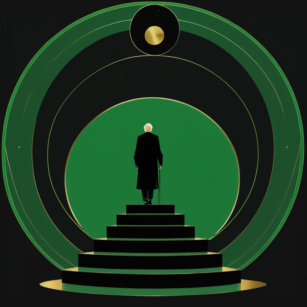 Art Deco Minimalist Wise Old Man