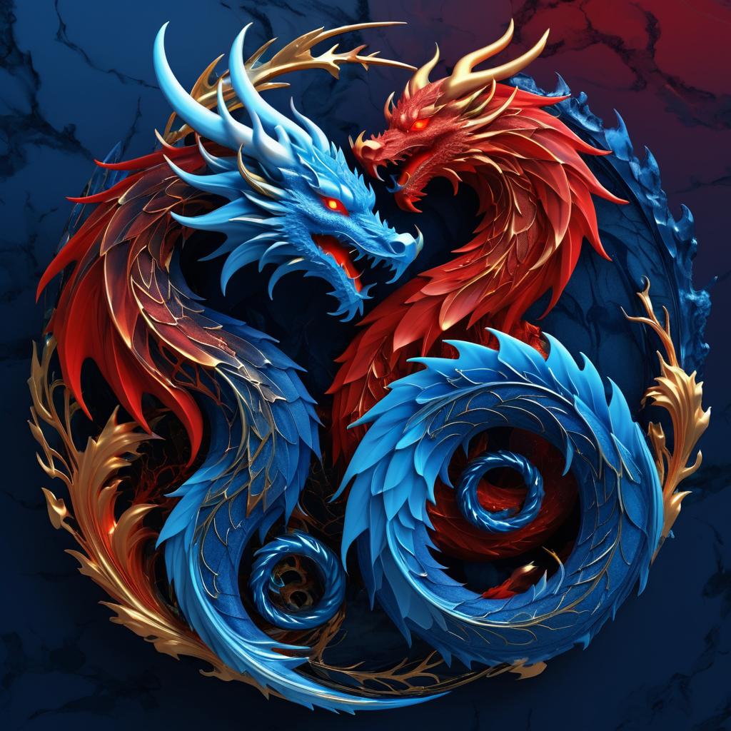 Dramatic Dragon Illustrations in Fiery Colors