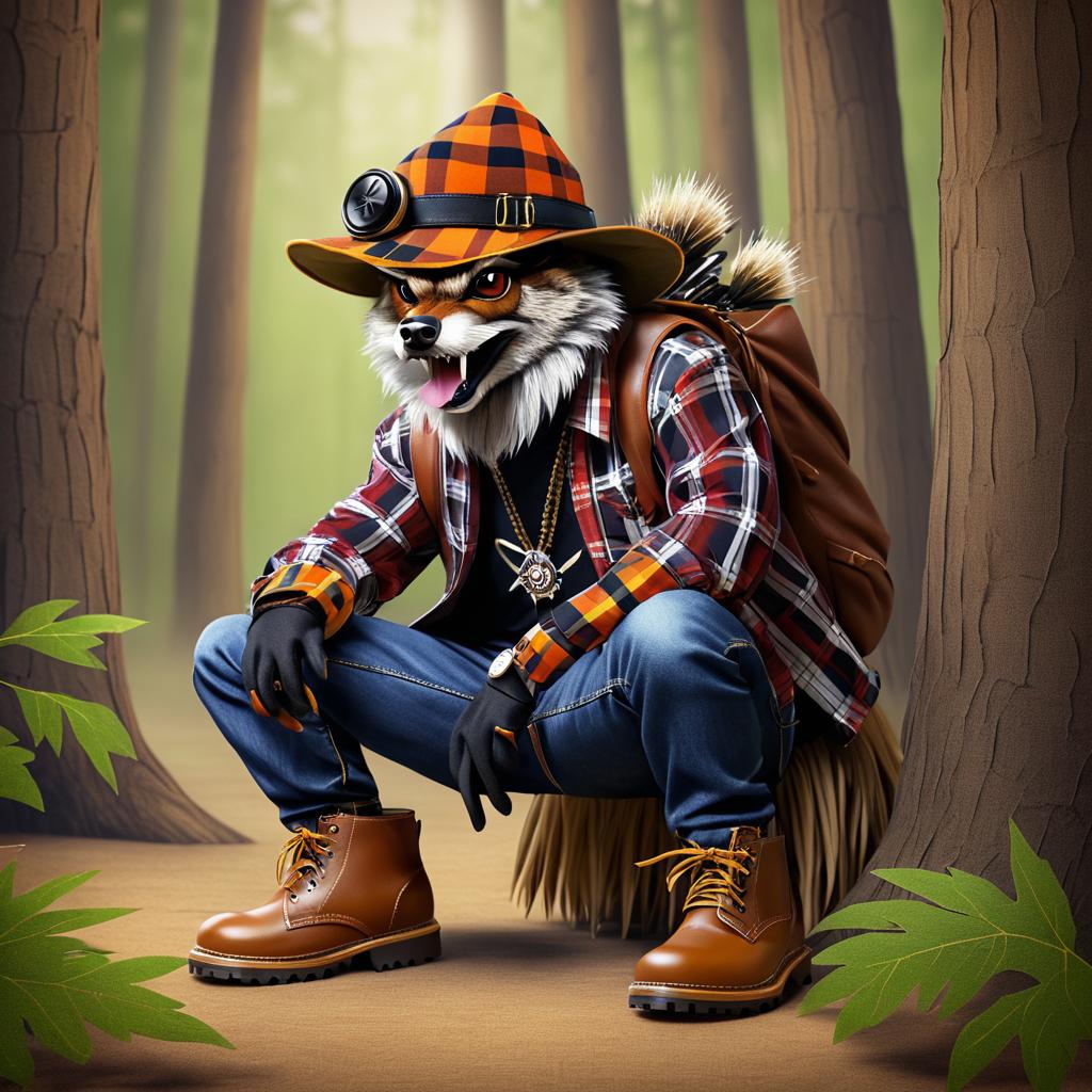 Rapper Wolf Spider in Plaid Style