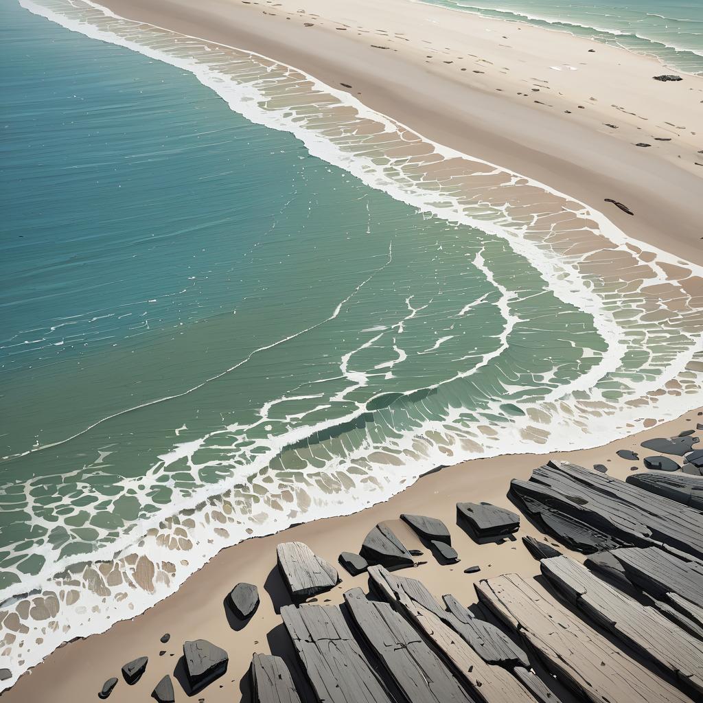 Aerial View of Coastal Tidepools and Shore