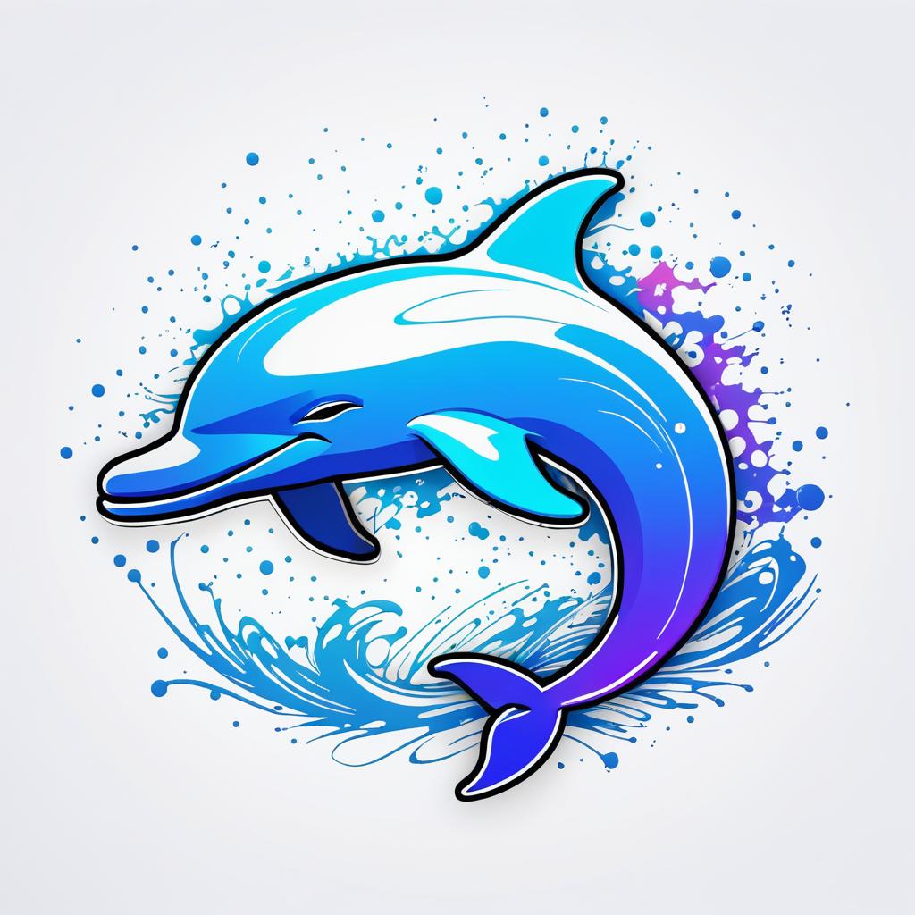 Sleeping Dolphin Line Art T-Shirt Design