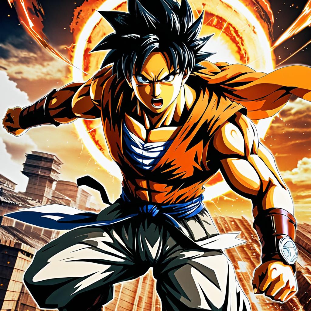 Goku Titans Unite: Anime Poster Art