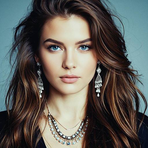 Funky Long-Haired Girl with Jewelry