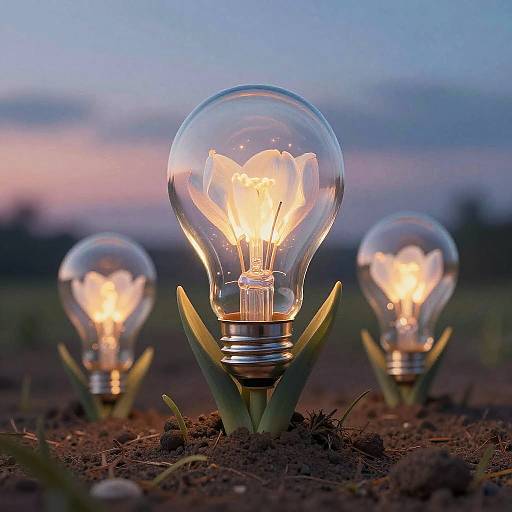 Surreal Flowering Bulbs at Twilight