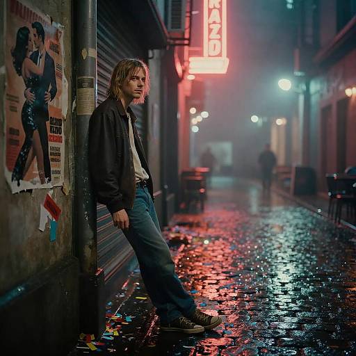 Neon Buenos Aires Grunge Portrait (Cobain)