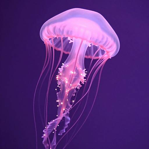 Radiant Pink Jellyfish in Violet