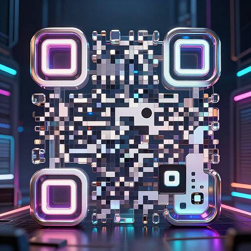 3D Cyberpunk QR Code Sculptures