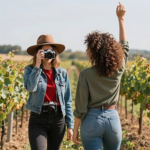 Women Enjoying a Vineyard Adventure