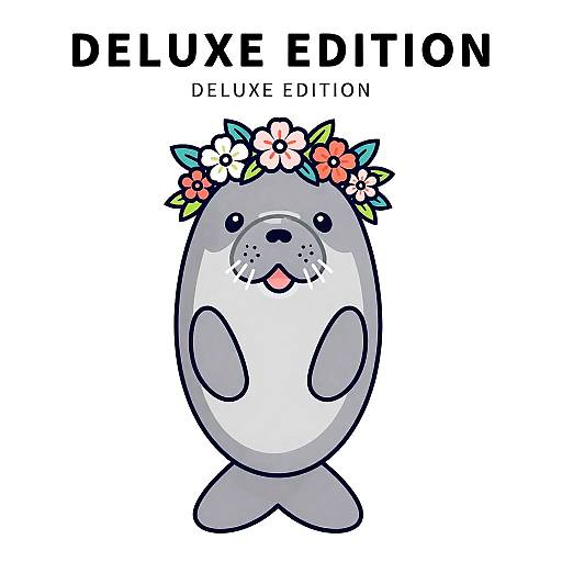 Whimsical Manatee with Floral Crown