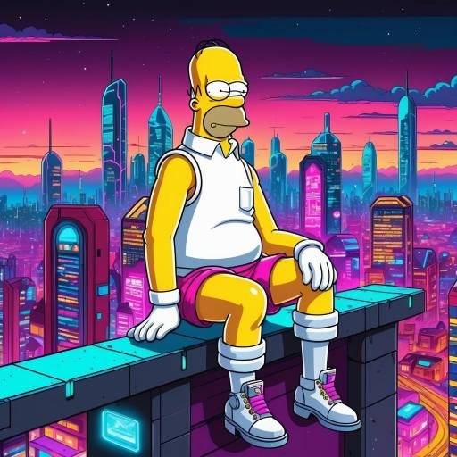 Homer Simpson as Cyberpunk Drag Queen