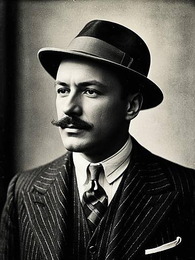 Cinematic 1920s Gentleman Retro Dramatic Portrait