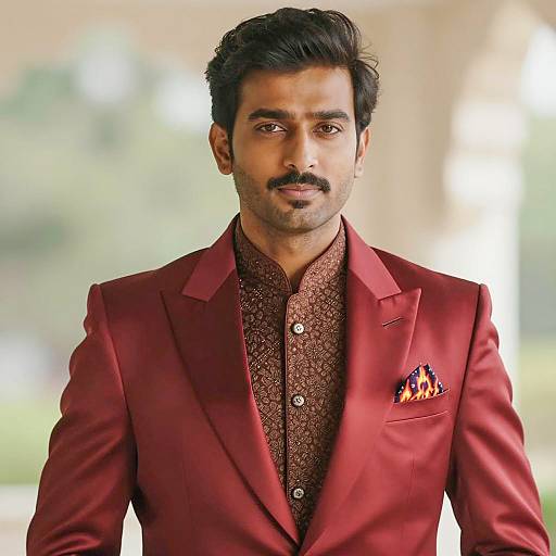 Elegant Indian Man in Stylish Sherwani Blazer