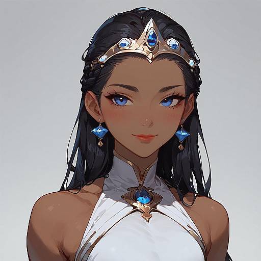 Dark-Skinned Anime Wonder Woman Portrait