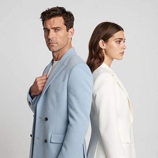 Elegant Couple Portrait in White Background