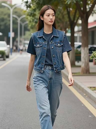 Casual Denim Street Style Slow Walk
