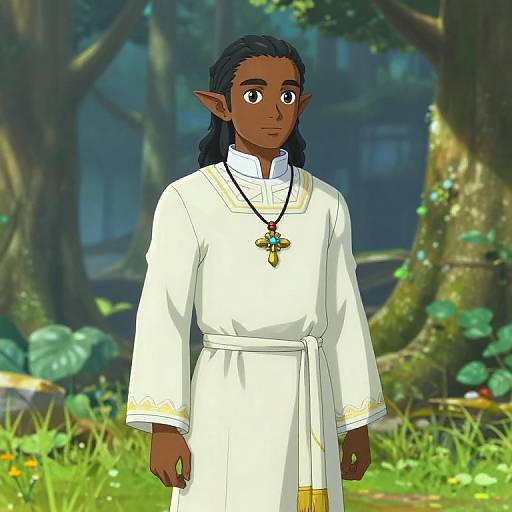 Elven Priest of Selune in Forest