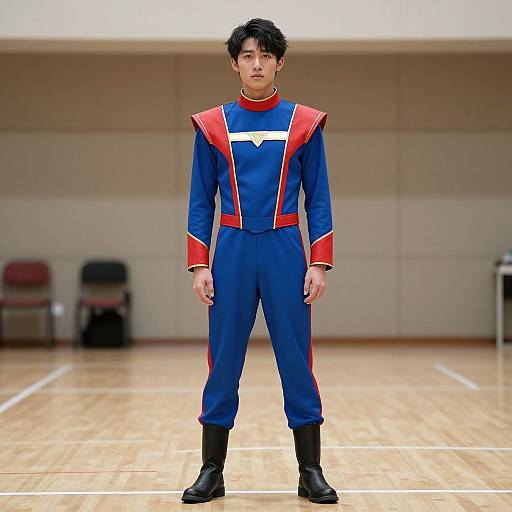 Man in Vibrant Performance Costume