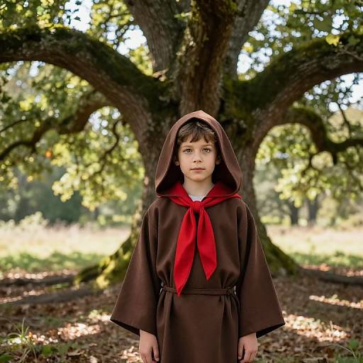 Curious Boy in Enchanted Forest