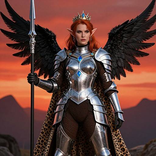 Fierce Red-Haired Elf Warrior