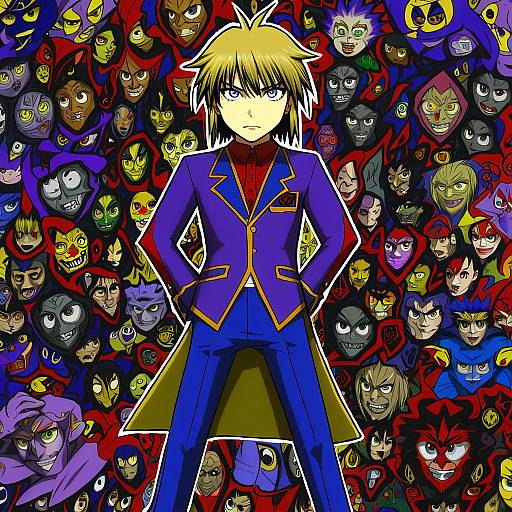 Illustration of Mutou yuugi, yu-gi-oh! in the style of Nishikujic