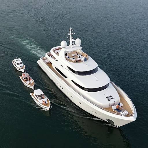 Luxurious Superyacht Aerial View