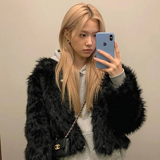 Chic Mirror Selfie in Beige Room