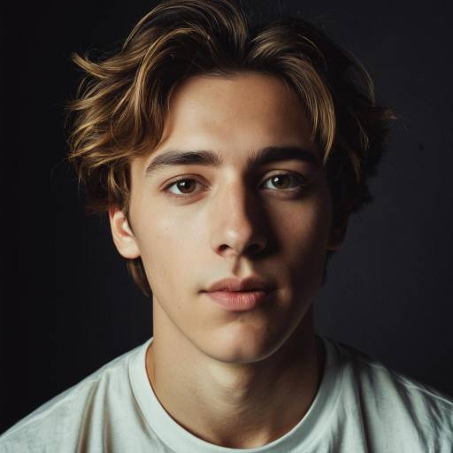 Portrait of Teenage Man with Light Brown Hair