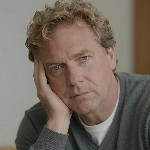 Contemplative Middle-Aged Man