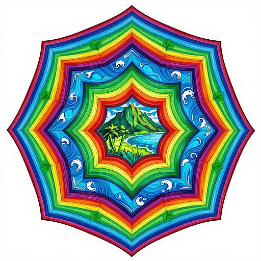 Vibrant Hawaiian Landscape Mandala