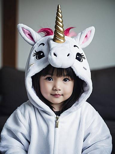 Realistic Toddler Unicorn Kigurumi Portrait