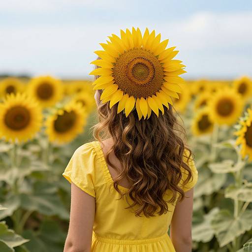 Sunflower Festival Woman in Yellow
