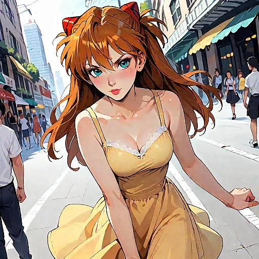 Asuka in Yellow Sundress, City Tilt