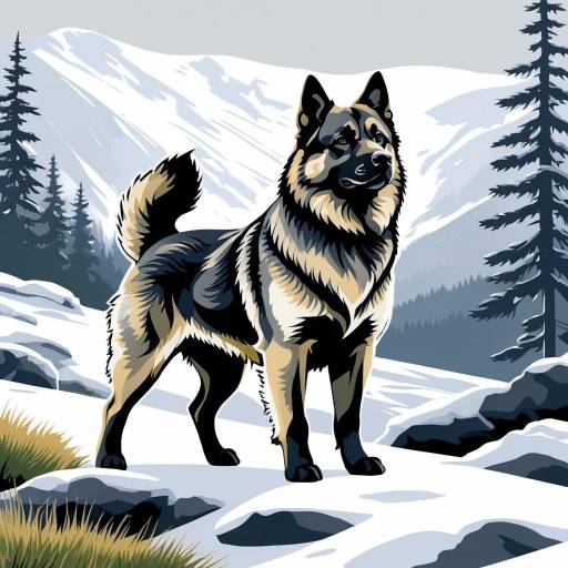 Majestic Norwegian Elkhound in Nature