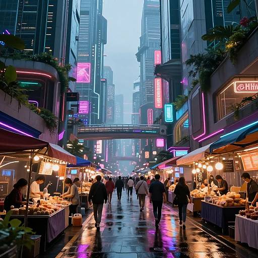 Futuristic Neon Cyberpunk Cityscape