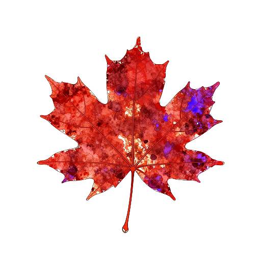 Fiery Crimson Maple Silhouette Art