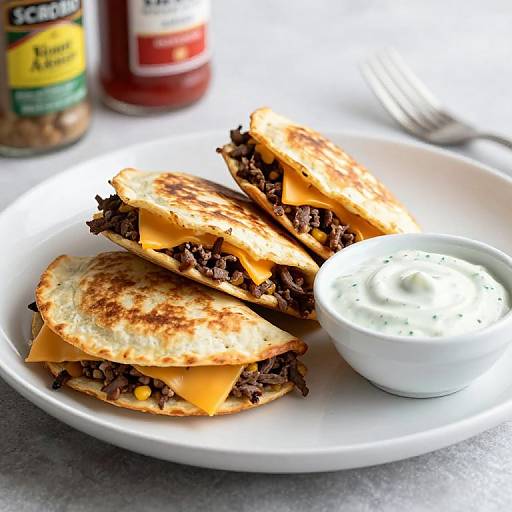 Golden Reuben Quesadillas with Dip