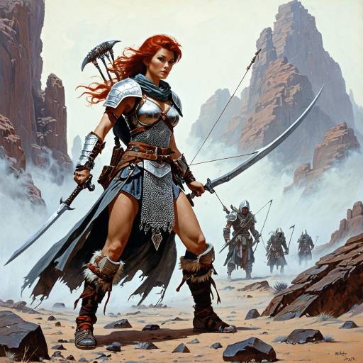 Epic Fantasy Ranger in Crystal Desert