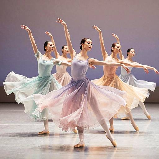 Elegant Dancers in Flowing Costumes