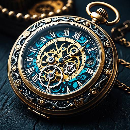 Steampunk Metal Pocket Watch Macro