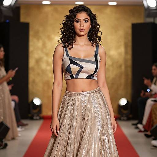 Bold Fashion-Forward Woman on Red Carpet