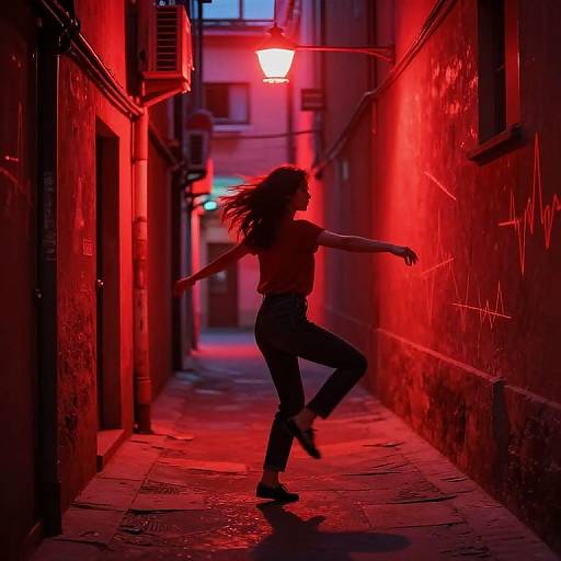 Synesthetic Red Alleyway Dreamscape
