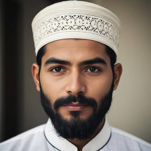 Portrait of Muslim Man in Traditional Hat
