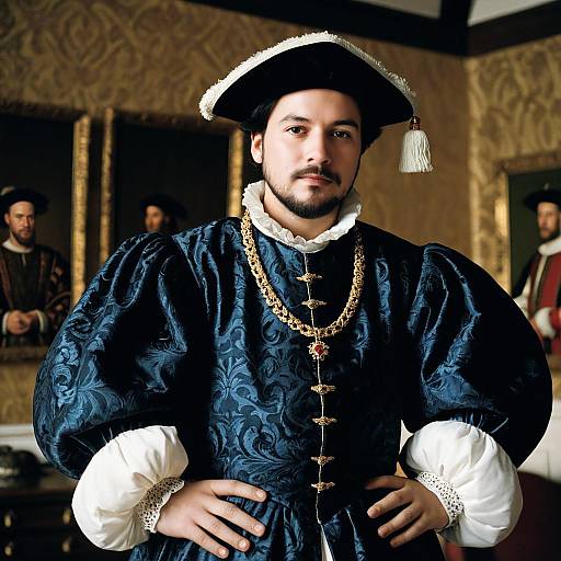Man in Henry VIII Costume with Puffy Sleeves
